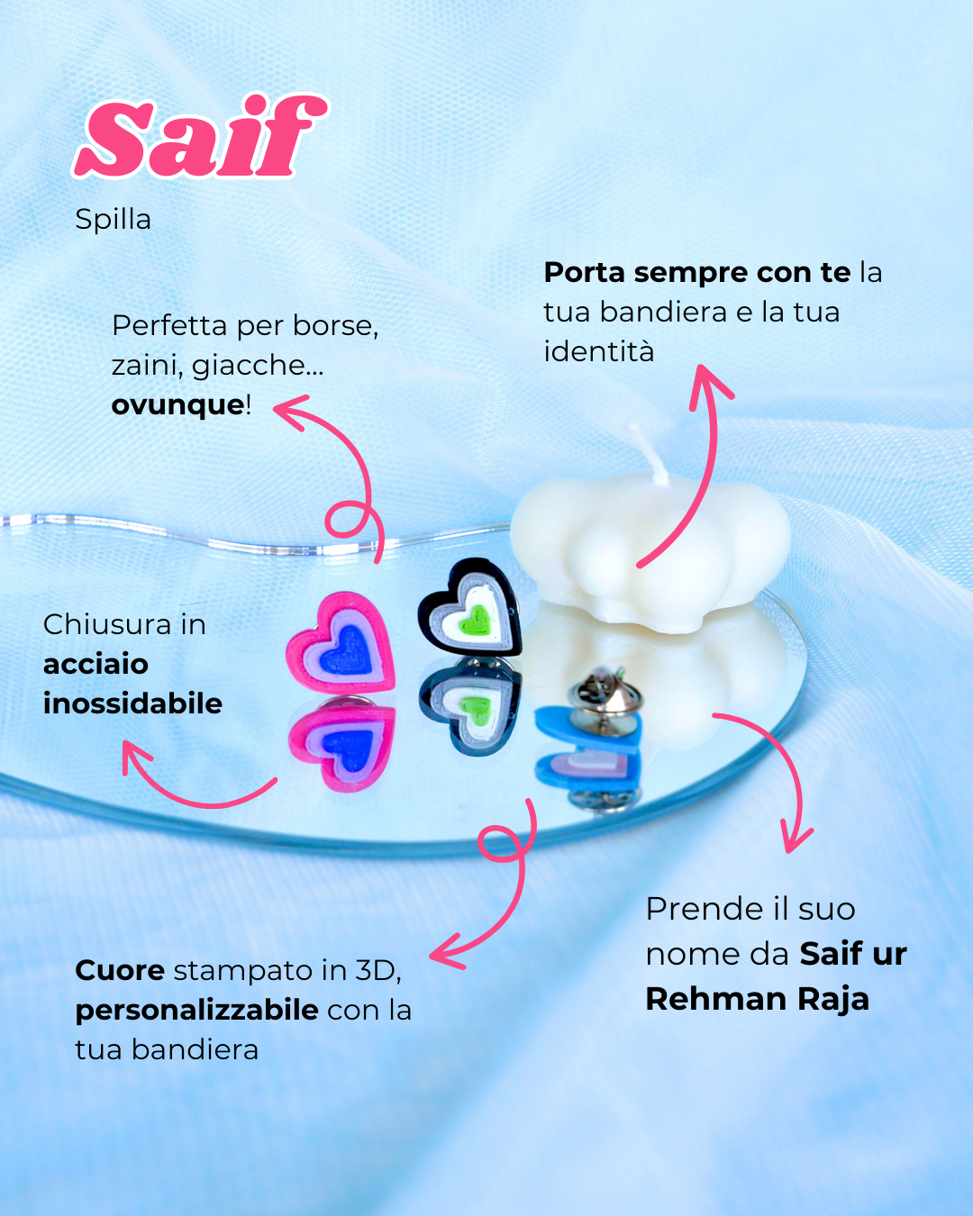 Saif Heart Pin