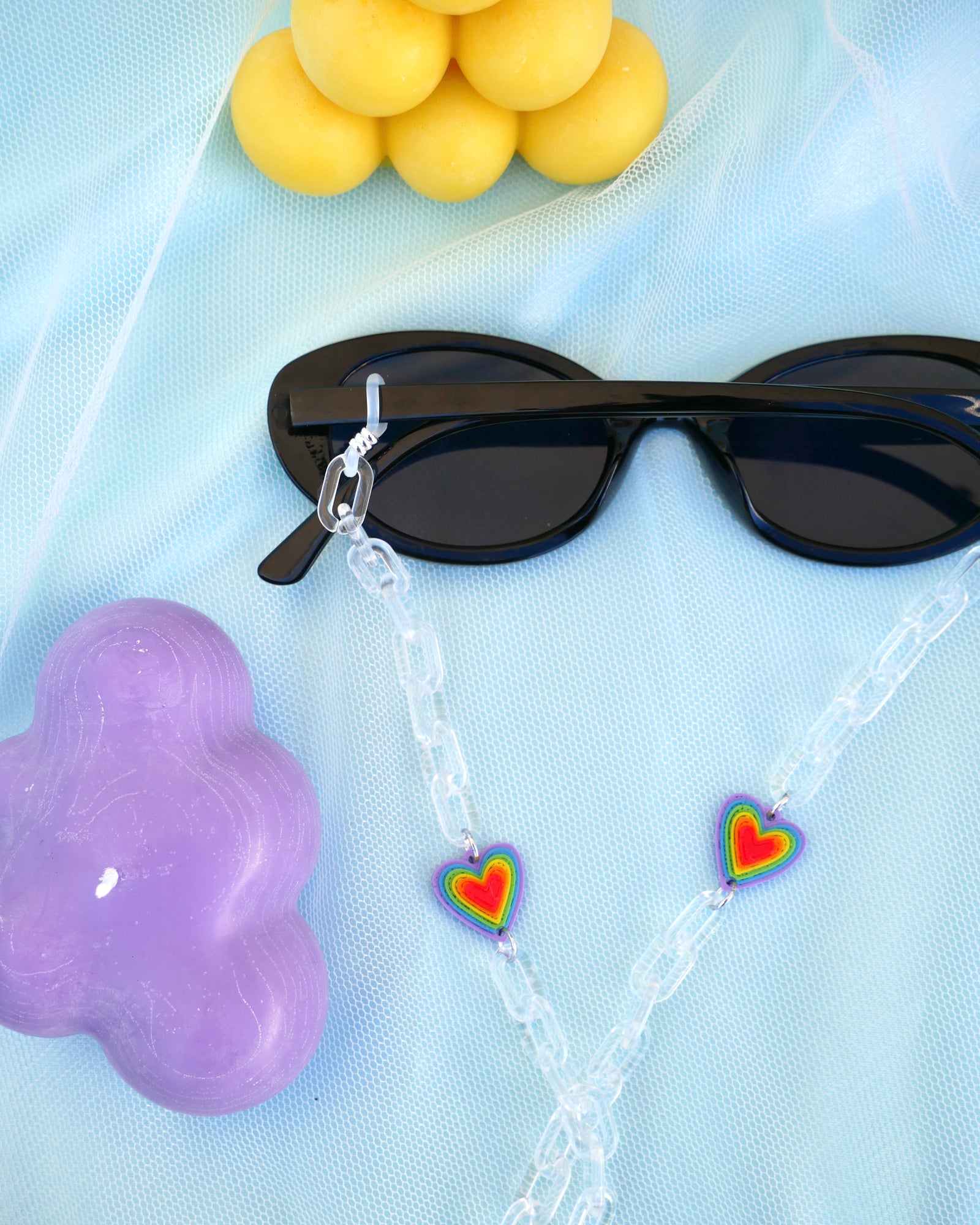Yasmin Rainbow Hearts Pride Glasses Chains