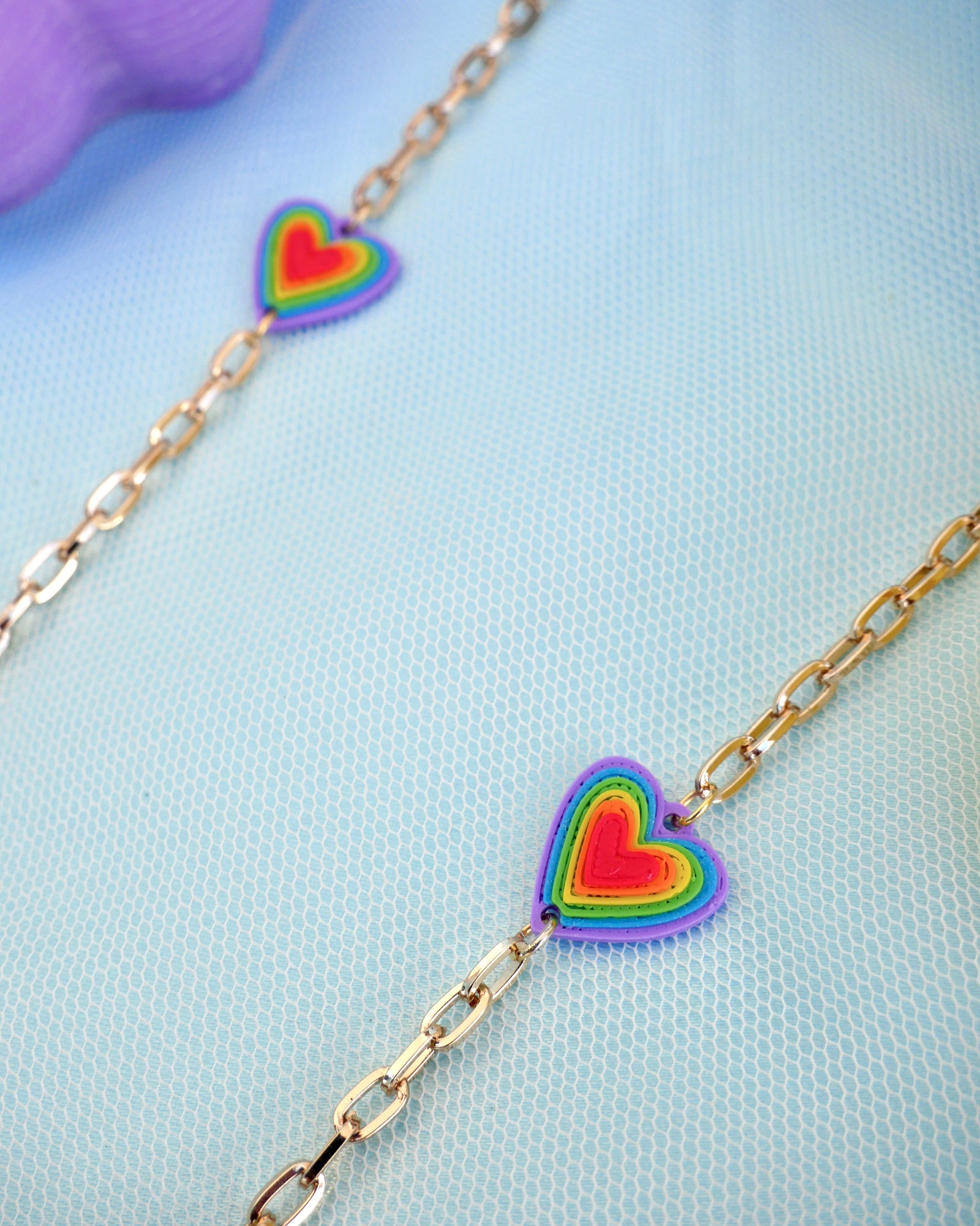 Yasmin Rainbow Hearts Pride Glasses Chains