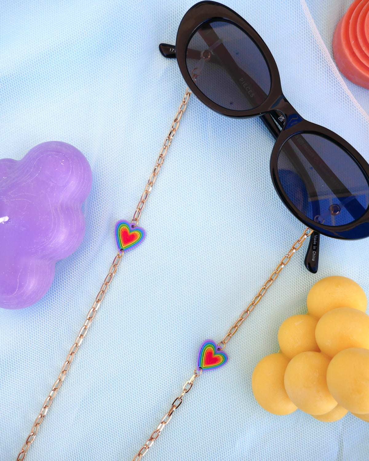 Yasmin Rainbow Hearts Pride Glasses Chains