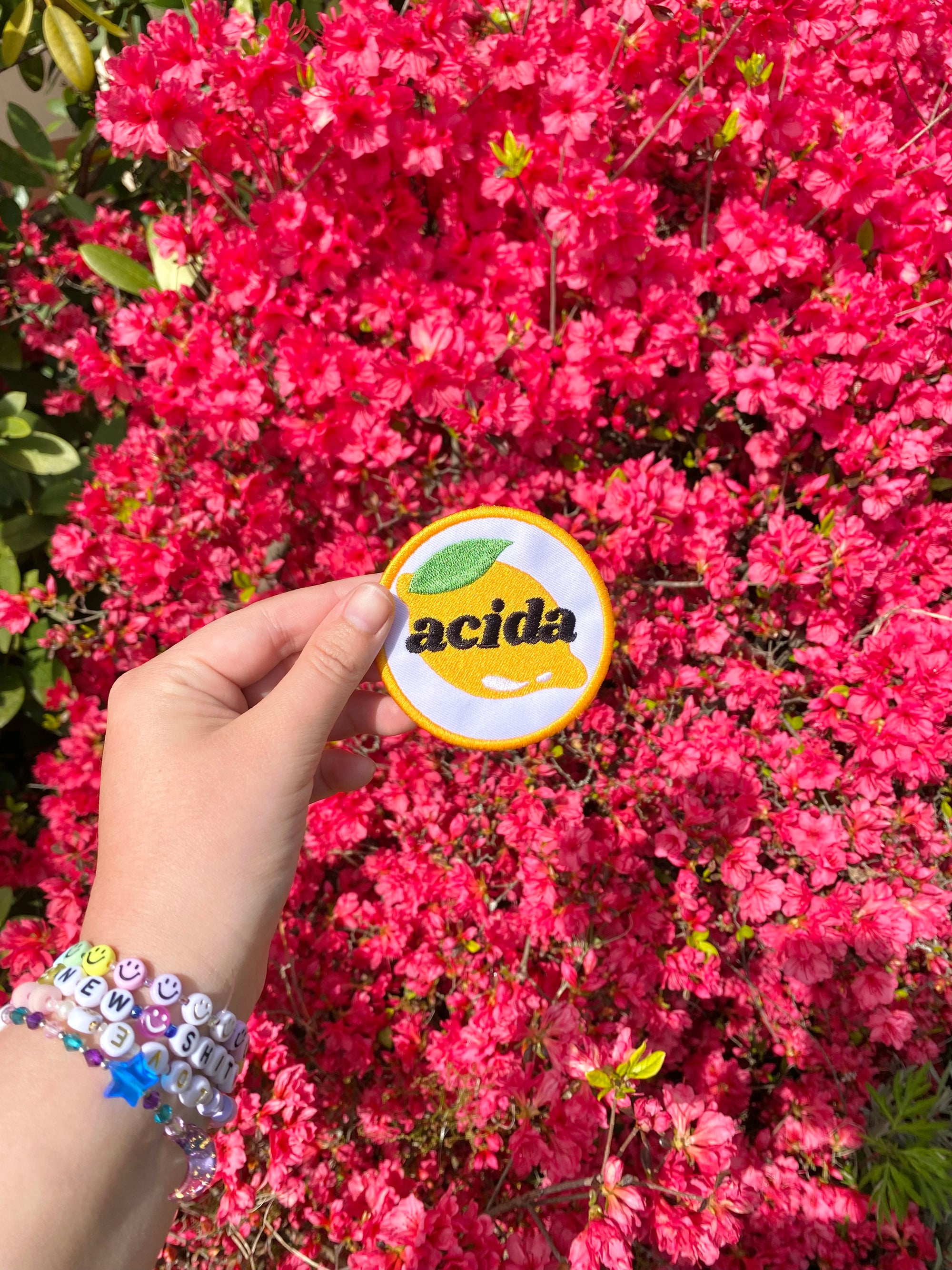 Embroidered Patches - acida, fruity, fuck the patriarchy