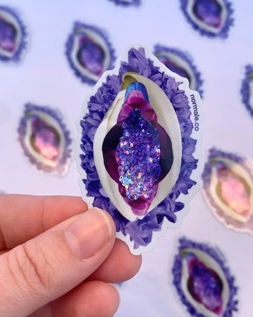 Galaxy Holographic Vulva Sticker