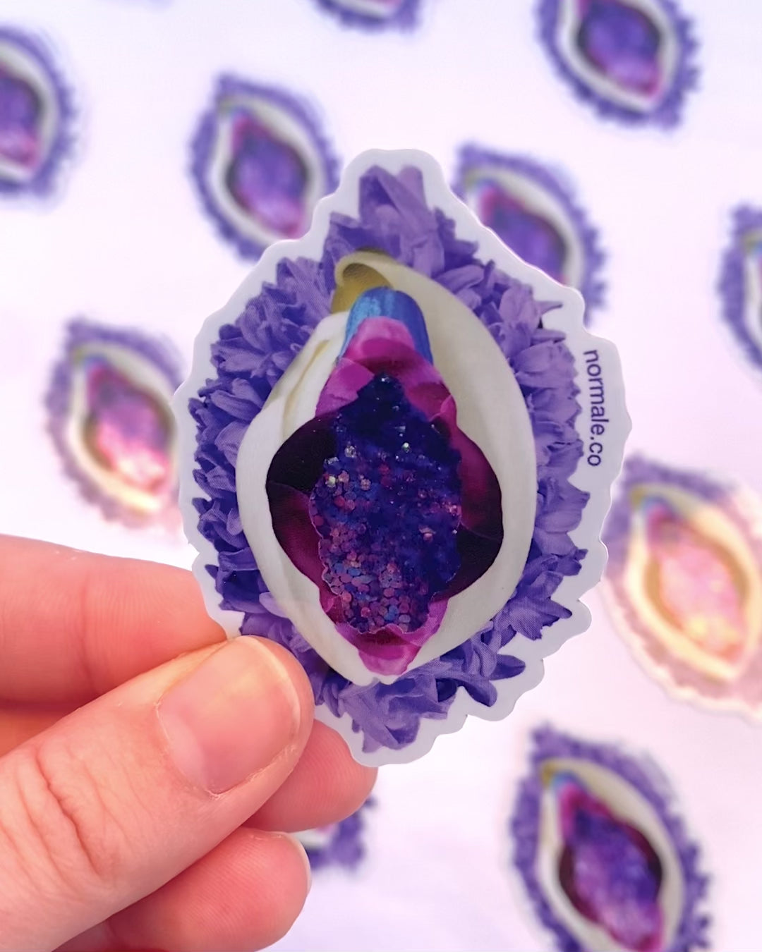 Galaxy Holographic Vulva Sticker
